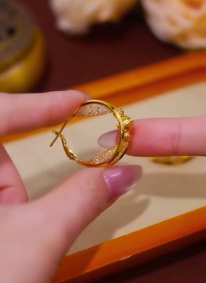 Minimalist Gold Hoop Earrings Ms05