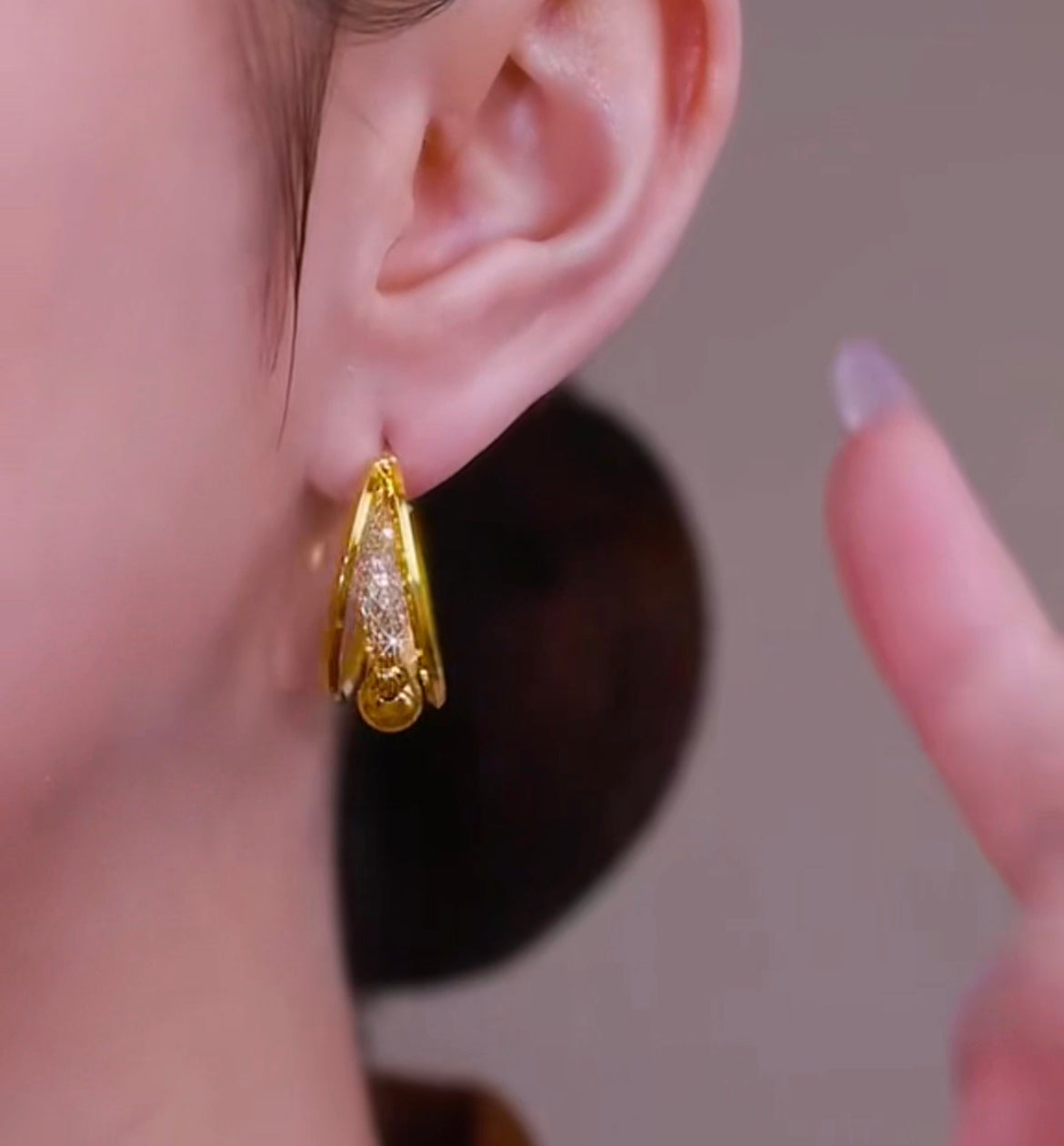 Minimalist Gold Hoop Earrings Ms05