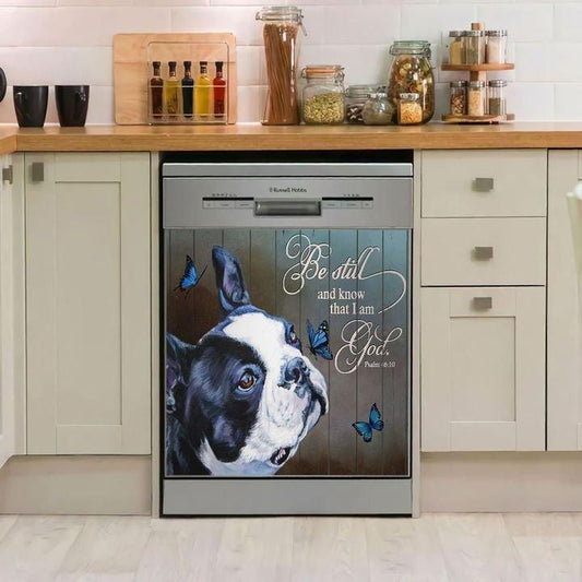 BOSTON TERRIER BE STILL YH81 LHT061197 DISHWASHER COVER MAGNET STICKER