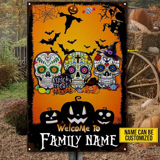 Personalized Halloween & Day Of Death Metal Sign