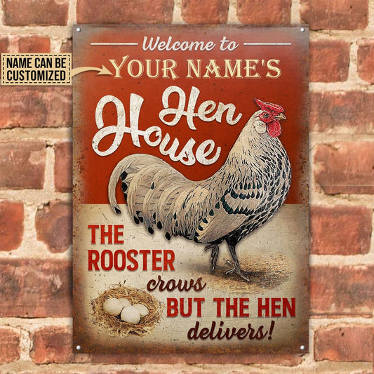 Personalized Chicken The Rooster Crows Customized Classic Metal Signs