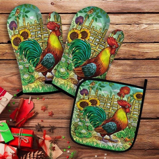 Rooster Oven Mitt And Pot Holder 27