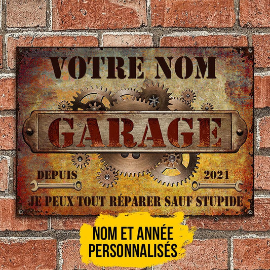 PANNEAUX MÉTALLIQUES CLASSIQUES DE GARAGE PERSONNALISÉS JE PEUX TOUT RÉPARER