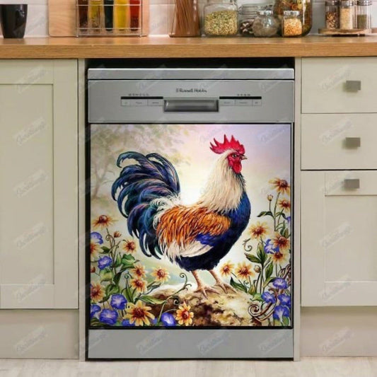 Rooster Kitchen decor Diswasher Cover 03