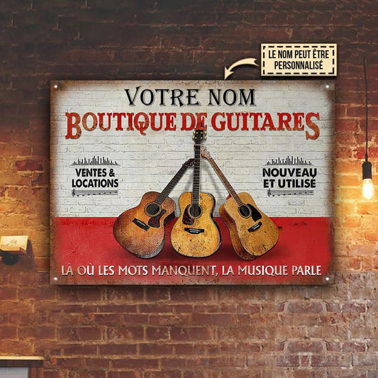 Boutique de Guitares - Enseigne Métallique Classique