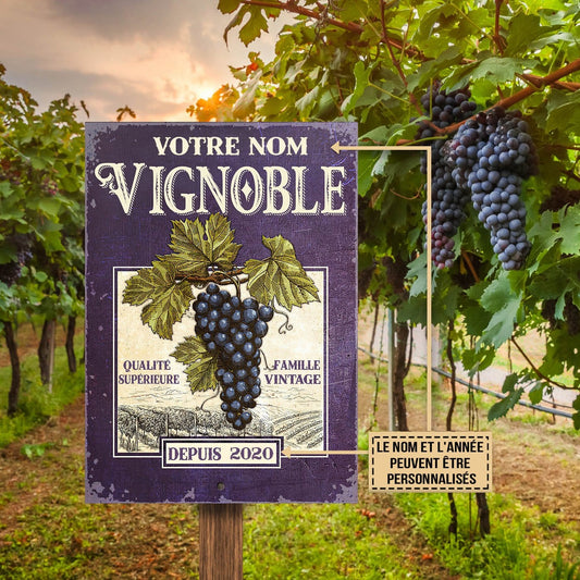 Vignoble - Enseigne Métallique Classique