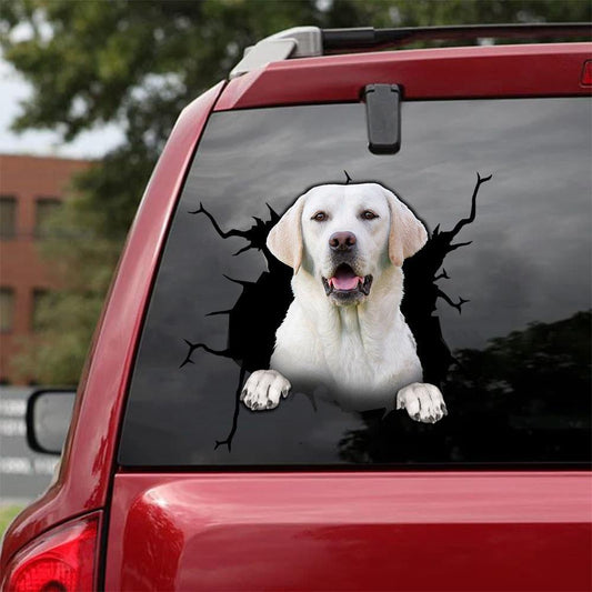 Labrador Retriever Crack Car Sticker, Toilet Sticker, Fridge Sticker 5