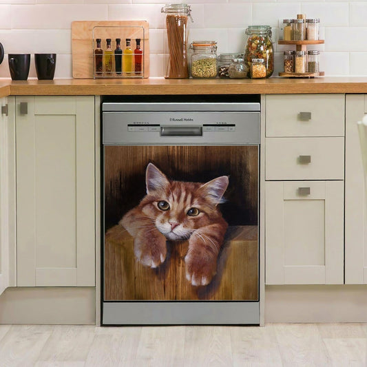 CAT DECOR KITCHEN DISHWASHER COVER 9