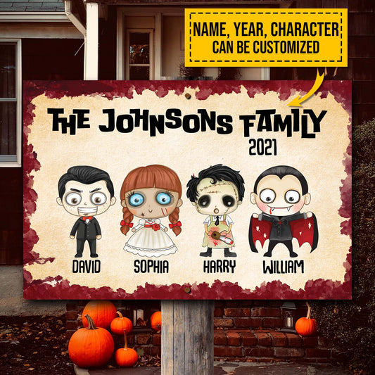 PERSONALIZED HORROR MOVIE FAMILY METAL SIGN