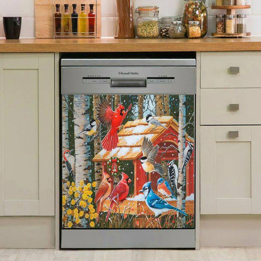 Cardinal Hummingbird Decor Kitchen Dishwasher Cover