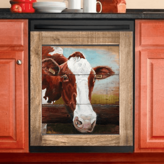 Dishwasher Cover Magnet Sticker - Cow Art 5