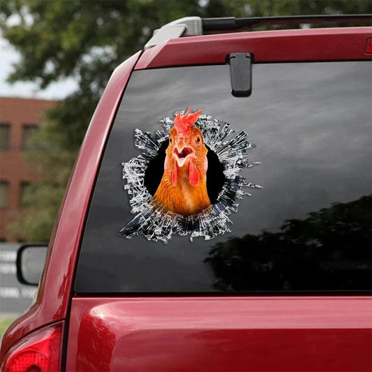 CHICKEN CRACK CAR STICKER POULTRY LOVER 4