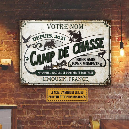 Camp De Chasse - Enseigne Métallique Classique