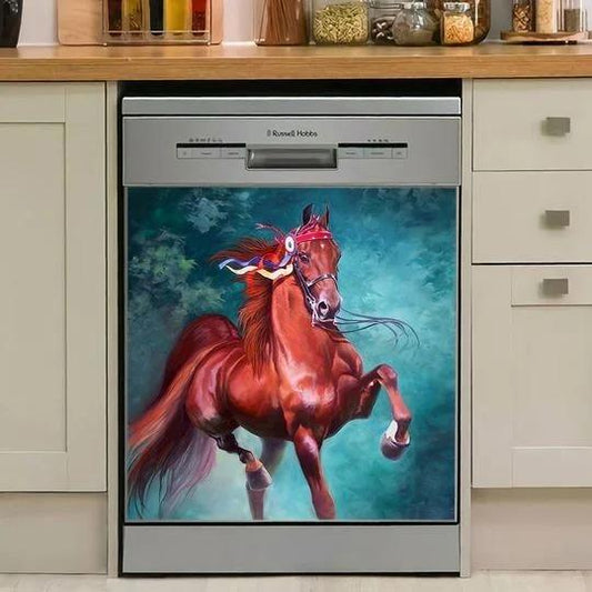 HORSE ART DECOR KITCHEN DISHWASHER COVER