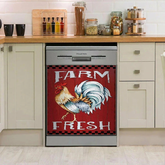 ROOSTER DECOR KITCHEN DISHWASHER COVER AZS003