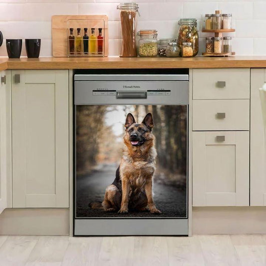 GERMAN SHEPHERD PORTRAIT HQ22 NTT070997 NVQ DECOR KITCHEN DISHWASHER COVER MAGNET STICKER