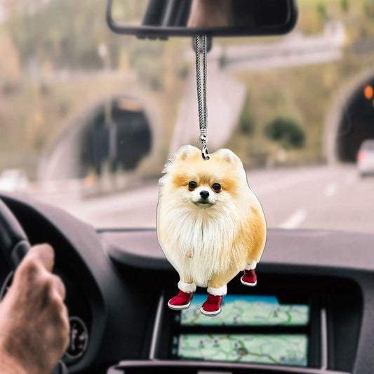 POMERANIAN RED SHOES KS143 LHT061197 KKH CAR HANGING ORNAMENT