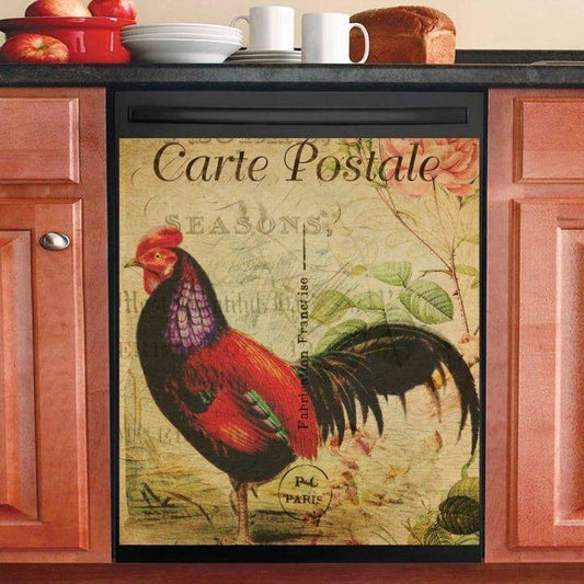 Cute Rooster Chicken Dishwasher Cover Magnet Sticker 11