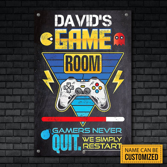 Personalized Game Room Metal Sign for Gamers 1