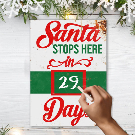 Home Decor Metal Sign Santa Stops Here