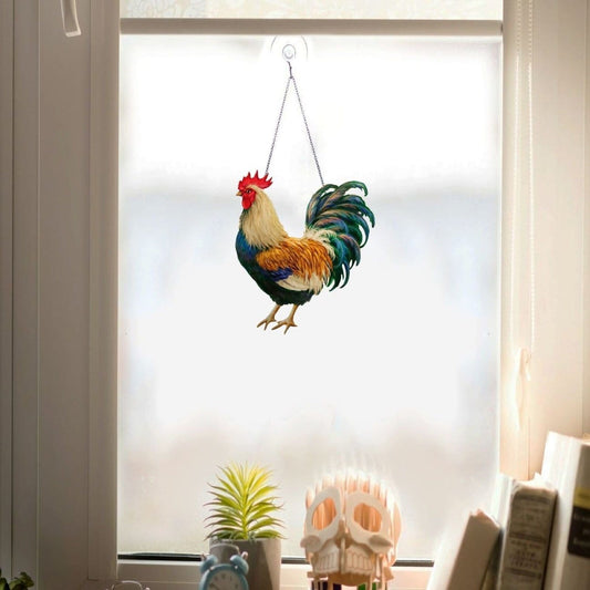 Rooster Chicken Window Decor Ornament 14