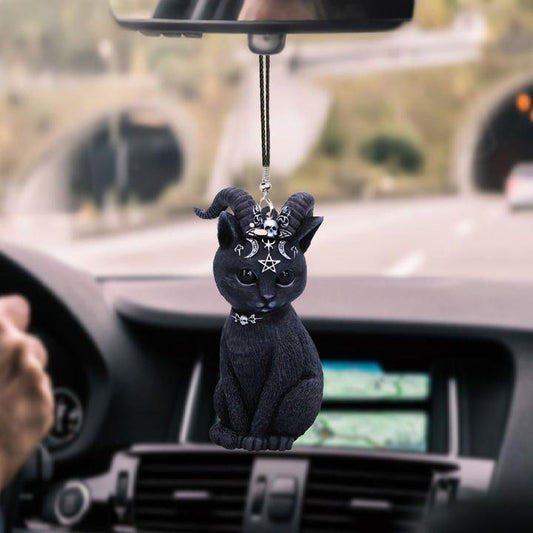 BLACK CAT WITCH CAR HANGING ORNAMENT