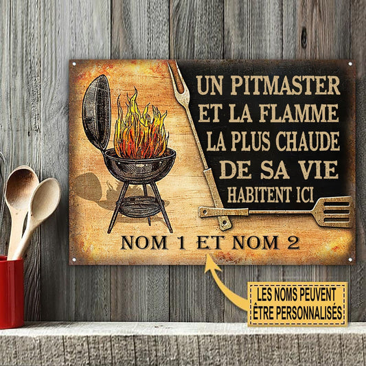 Un Pitmaster Et La Flamme La Plus Chaude - Enseigne Métallique Classique