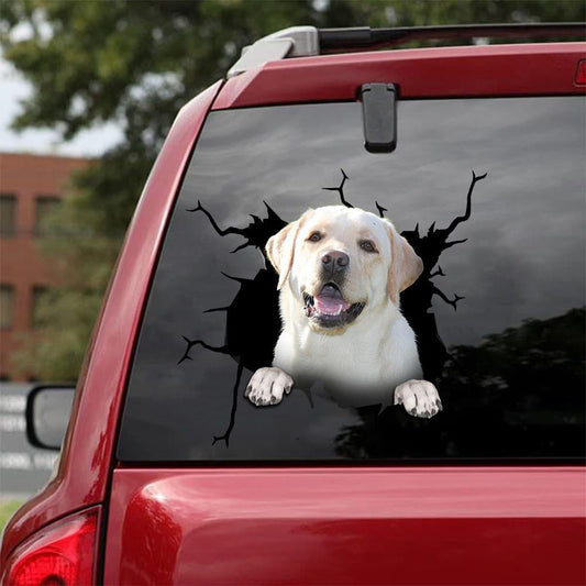 Labrador Retriever Crack Car Sticker, Toilet Sticker, Fridge Sticker 23