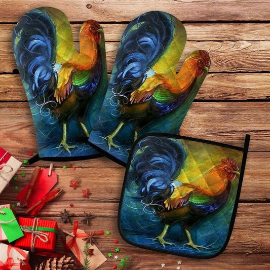 Rooster Oven Mitt And Pot Holder 20