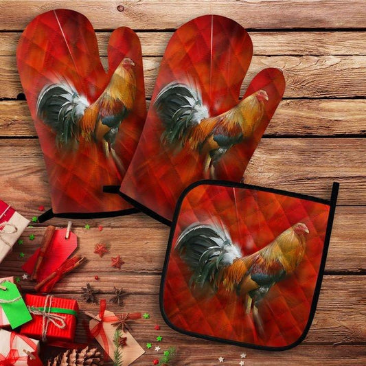 Rooster Oven Mitt And Pot Holder 23