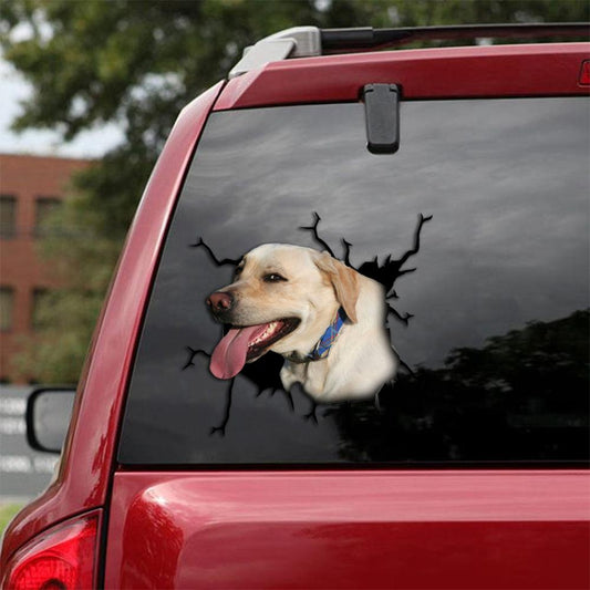 Labrador Retriever Crack Car Sticker, Toilet Sticker, Fridge Sticker 12