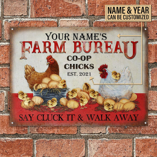 Personalized Chicken Farm Bureau Customized Classic Metal Signs