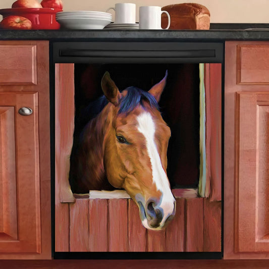 HORSE FARM DECOR KITCHEN DISHWASHER COVER