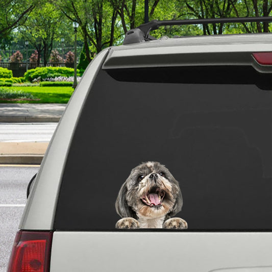 Can You See Me Now  Shih Tzu Car: Door: Fridge: Laptop Sticker V2