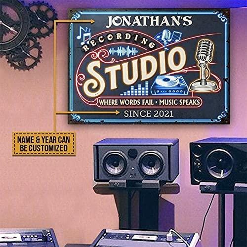 Personalized Vinyl Recording Studio Custom Classic Metal Signs Wall Decor color 8 (The Perry Family)