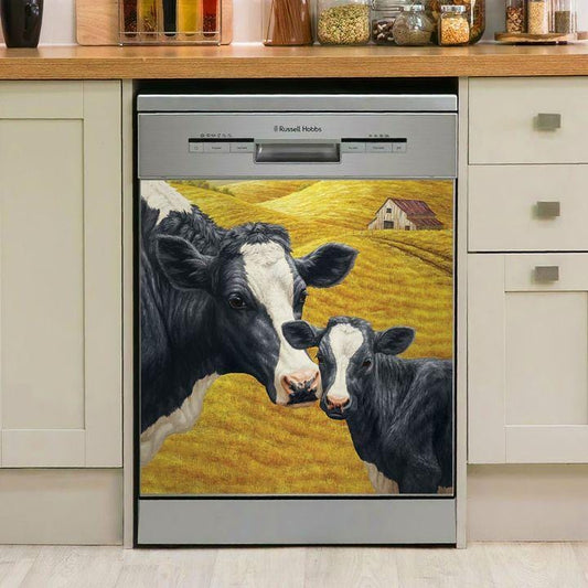 Dishwasher Cover Magnet Sticker - Cow Art 5