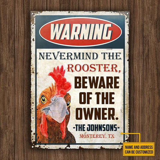 Beware Of The Owner Funny Personalized Classic Metal Sign