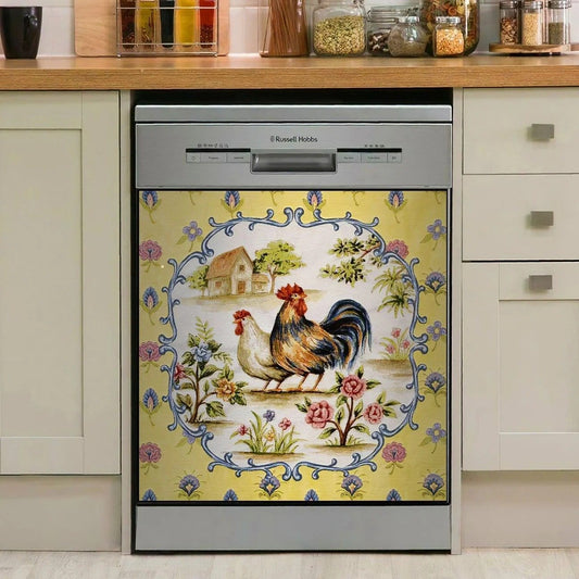 ROOSTER DECOR KITCHEN DISHWASHER COVER AZS004