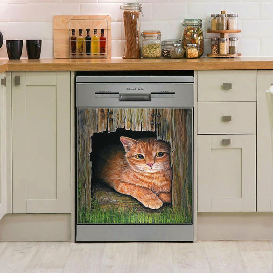 CAT DECOR KITCHEN DISHWASHER COVER 10