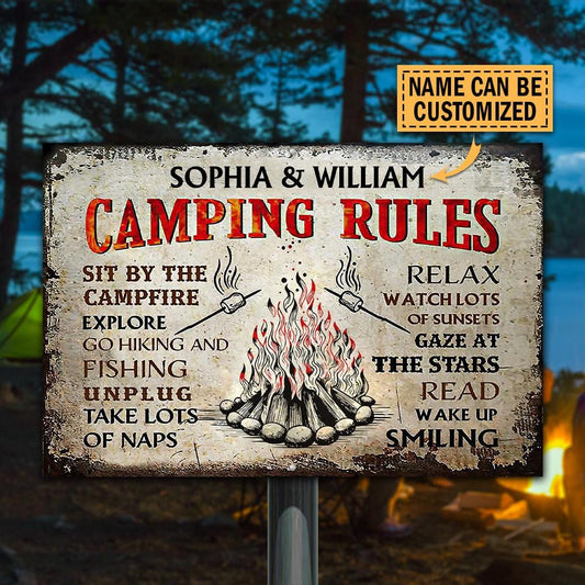 Personalized Camping Sit By The Campfire Customized Classic Metal Signs