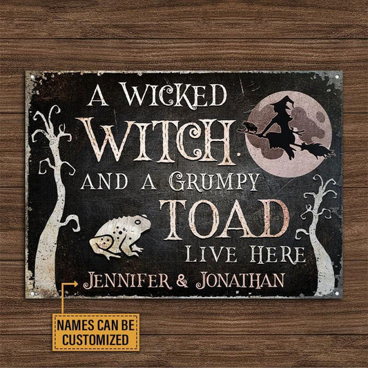 Personalized Witch Wicked Witch Live Here Customized Classic Metal Signs