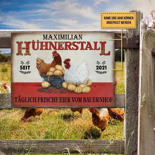 Personalisiertes Huhn Klassisches Metallschild