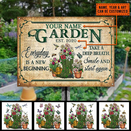 In the Garden, Everyday is a new day - Custom Classic Metal Sign