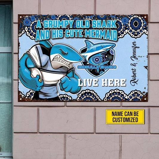 Sharks Custom Metal Sign - Gift For Sharks Fans.psd