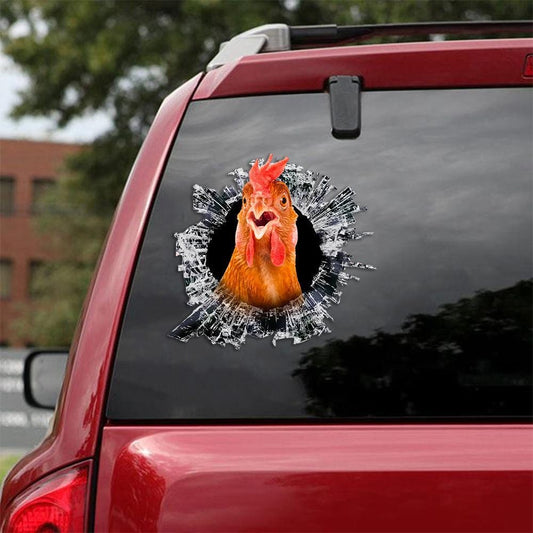 Chicken 6 Car Sticker