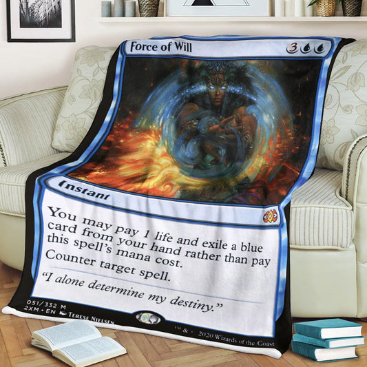 Game MTG Force Of Will Custom Soft Blanket