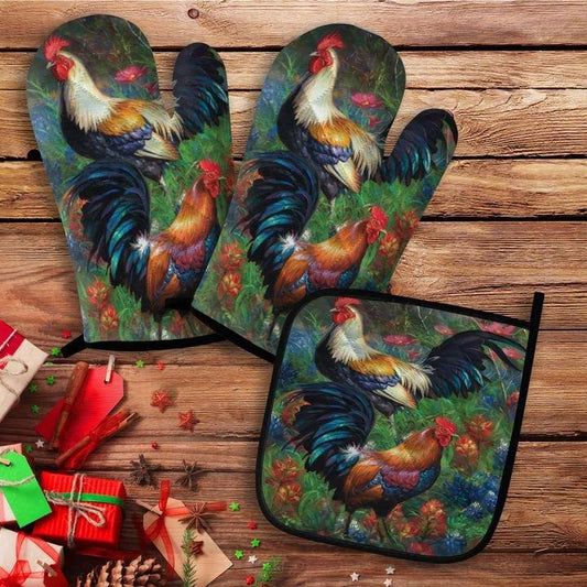 Rooster Oven Mitt And Pot Holder 26