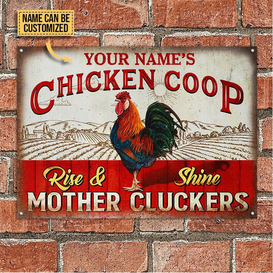 Personalized Farm Chicken Coop Rise And Shine Customized Metal Signs