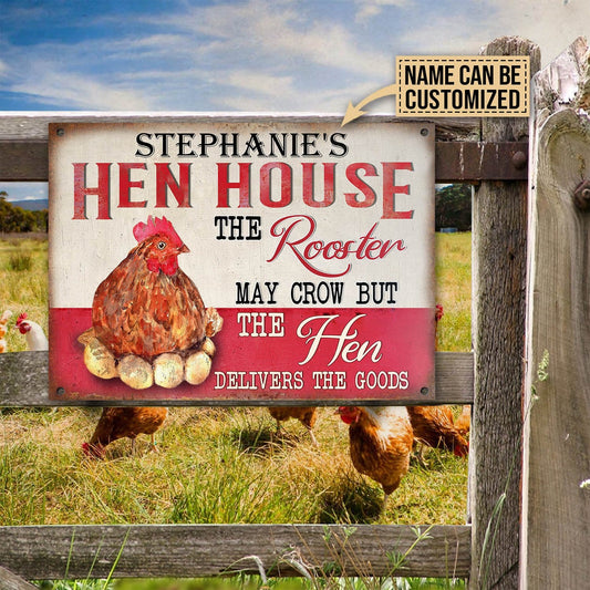 Personalized Chicken Rooster May Crow Customized Classic Metal Signs