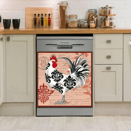 Dishwasher cover magnet sticker - Chicken Art 2